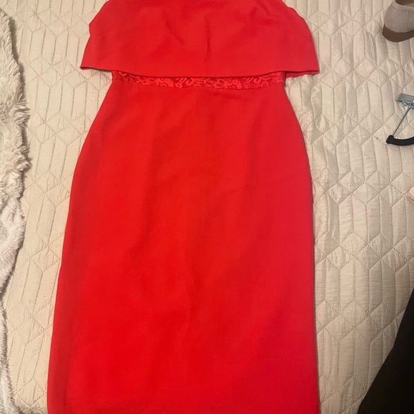 Vince Camuto Red Lace-Trim Sheath Dress | Cocktail / Holiday | Size 4 - Picture 4 of 6